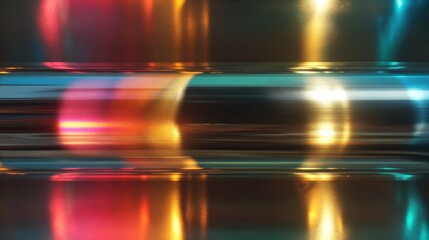 Abstract metallic tubes with vibrant reflections