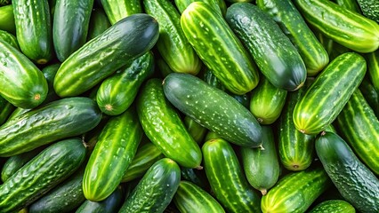 Freshly Harvested Green Cucumbers Displayed in a Close Up Still Life