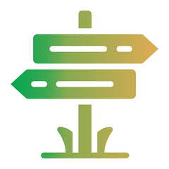 Direction Sign Board On Flat Gradient Style