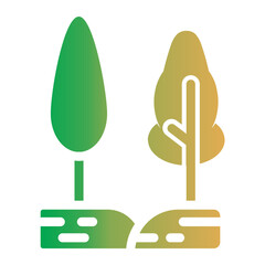 Two Trees in Row On Flat Gradient Style
