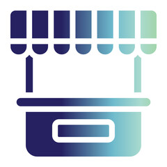 Outdoor Market Stall On Flat Gradient Style