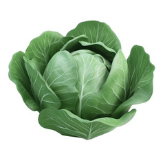 Obraz premium Green Cabbage Vegetable isolated on a transparent background