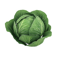 Obraz premium Green Cabbage Vegetable isolated on a transparent background