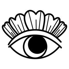 Mystical eye design with moon and floral accents. A symbolic and captivating illustration. 