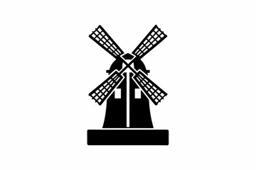 Obraz premium Mill sign icon vector silhouette illustration isolated on white background