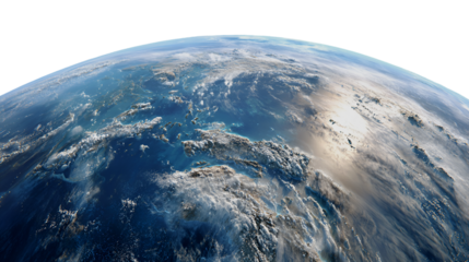 Earth from Space Stunning View Clouds Ocean Sunrise