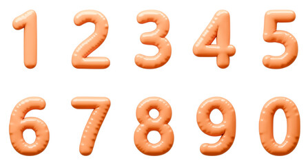 3D画像_風船_数字_オレンジ