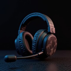 Streamer Headphones with Noise-Canceling Mic – Carbon Fiber Background