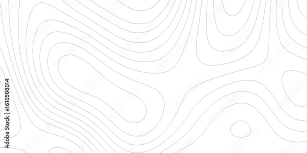 Poster light gray lines that curve and meander across the white background, a minimalist and abstract topog
