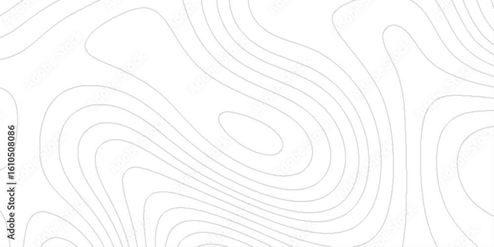 Poster light gray lines that curve and meander across the white background, a minimalist and abstract topog