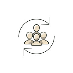 Group Circle Icon, Support Therapy Session Vector.
