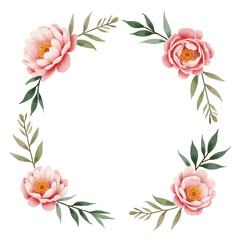 Obraz premium watercolor peony flower frame