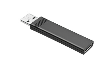Modern usb flash drive for data storage isolated on transparent background