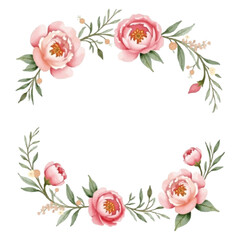 watercolor peony flower bouquet