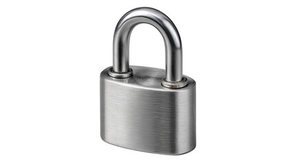 Naklejka premium A smooth silver padlock is isolated on transparent background, symbolizing security and protection with its sleek design