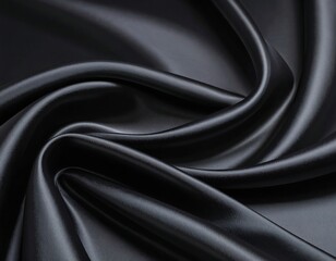 Obraz premium Smooth, dark fabric elegantly draped in soft folds