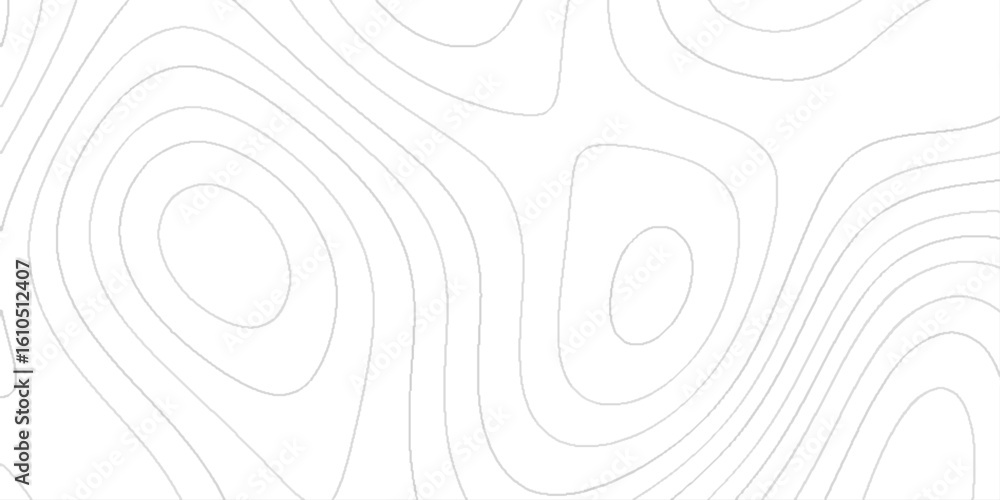 Poster the contour lines found on a topographic map, modern design with white background with topographic w
