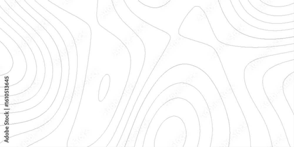 Poster flowing contour lines on a white background, resembling topographic map lines, the overall design is