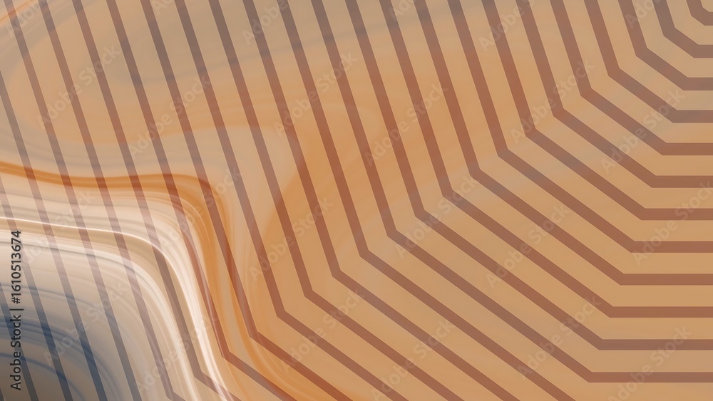 Aufkleber ombre bronze deep blue abstract earth tone background with fluid marble texture and geometric lines 