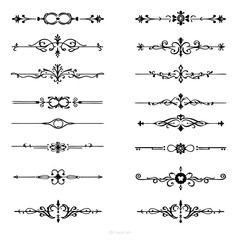 Obraz premium Decorative ornamental flourishes and dividers borders