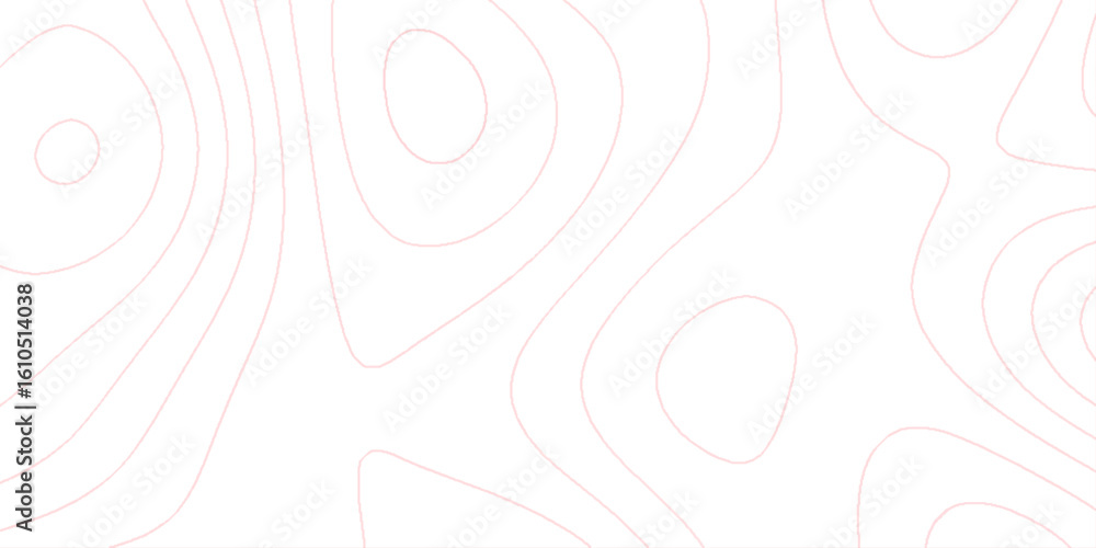 Poster topographic map design with a series of smooth and curved contour lines in light gray against a whit