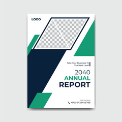 Modern annual report business brochure cover template with abstract shapes