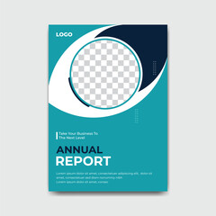 Modern annual report business brochure cover template with abstract shapes