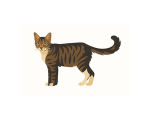 Vector of cat with isolated white background