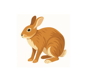 vector illustration of a rabbit with white background