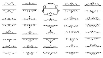 Ornate decorative dividers and flourishes for design borders