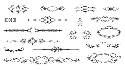 Obraz premium Ornate decorative flourishes and borders dividers
