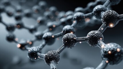 Black graphite carbon nanotube tech texture, molecular pattern for material science visuals and future innovation.