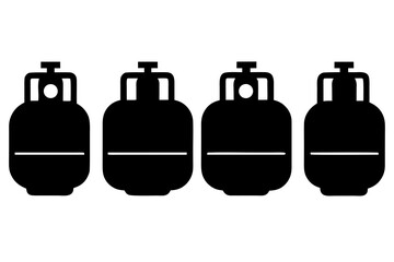 Obraz premium set of gas tank vector silhouette illustration isolated on white background