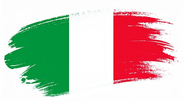 Italian flag painted with brush strokes for creative designs and presentations - Powered by Adobe