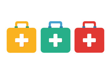 Obraz premium set of First aid kit vector silhouette illustration isolated on white background