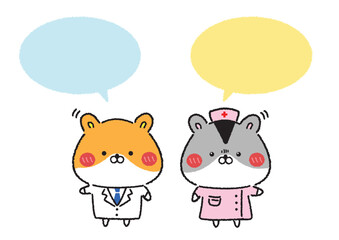 可愛いハムスターのドクターとナース