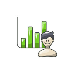 Progress Chart Icon, Therapy Improvement Tracker Vector.