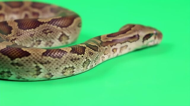 3D Rendering of Madagascar Boa Acrantophis Madagascariensis Isolated on Green Screen for Wildlife Production