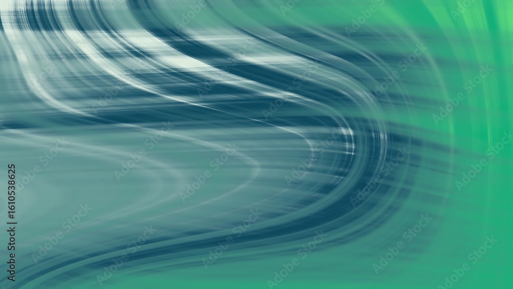 Poster ombre emerald waters abstract flowing teal and green background featuring curved lines and blurred m