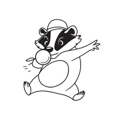 vector illustration of an animal in baseball