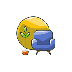 Safe Space Icon, Therapy Room Security Symbol.