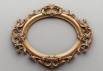 Ornate Golden Picture Frame with Intricate Design and Vintage Style for Artistic Displays or Decoration