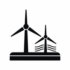 Eolic energy vector silhouette illustration isolated on white background