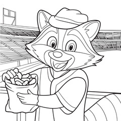 vector illustration of an animal in baseball