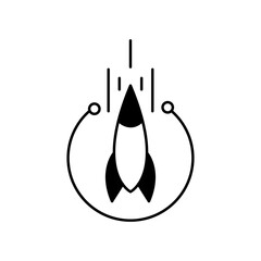 missile icon logo abstract design circle line vector