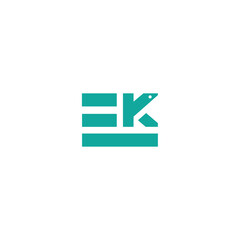initials EK logo template design illustration economic symbol vector