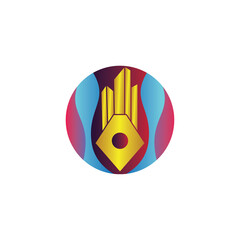 pen logo illustration building design circle color vector
