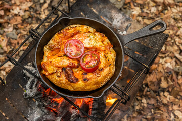 ピッツア　Make homemade pizza outdoors in the oven