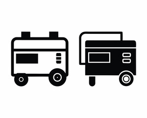 Electric generator icon vector silhouette illustration isolated on white background