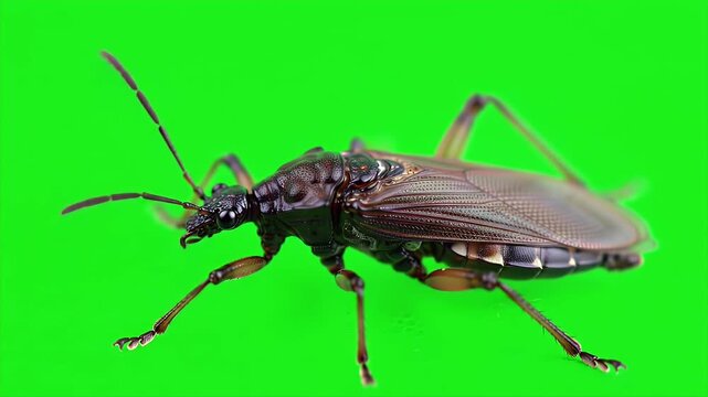 Detailed 3D Rendering of Two Pronged Bristletails Insect Isolated on Green Screen
